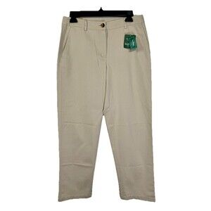 LL Bean Bayside Favorite Fit Pants Womens 4 Khaki Beige Wrinkle Resistant NEW